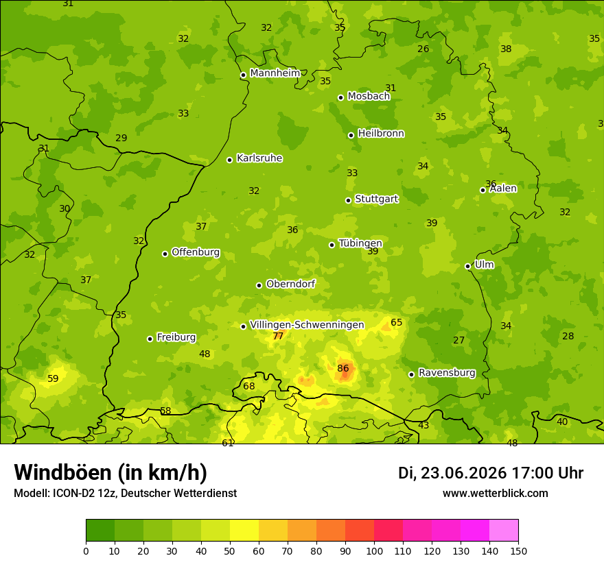 Maximale Windböen