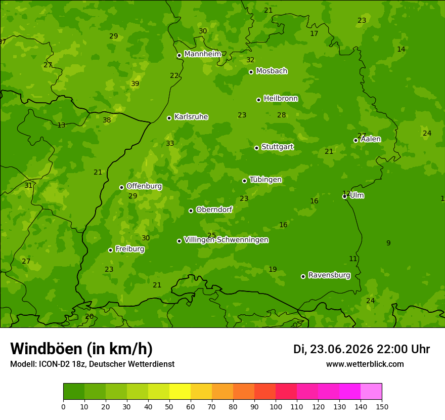 Maximale Windböen