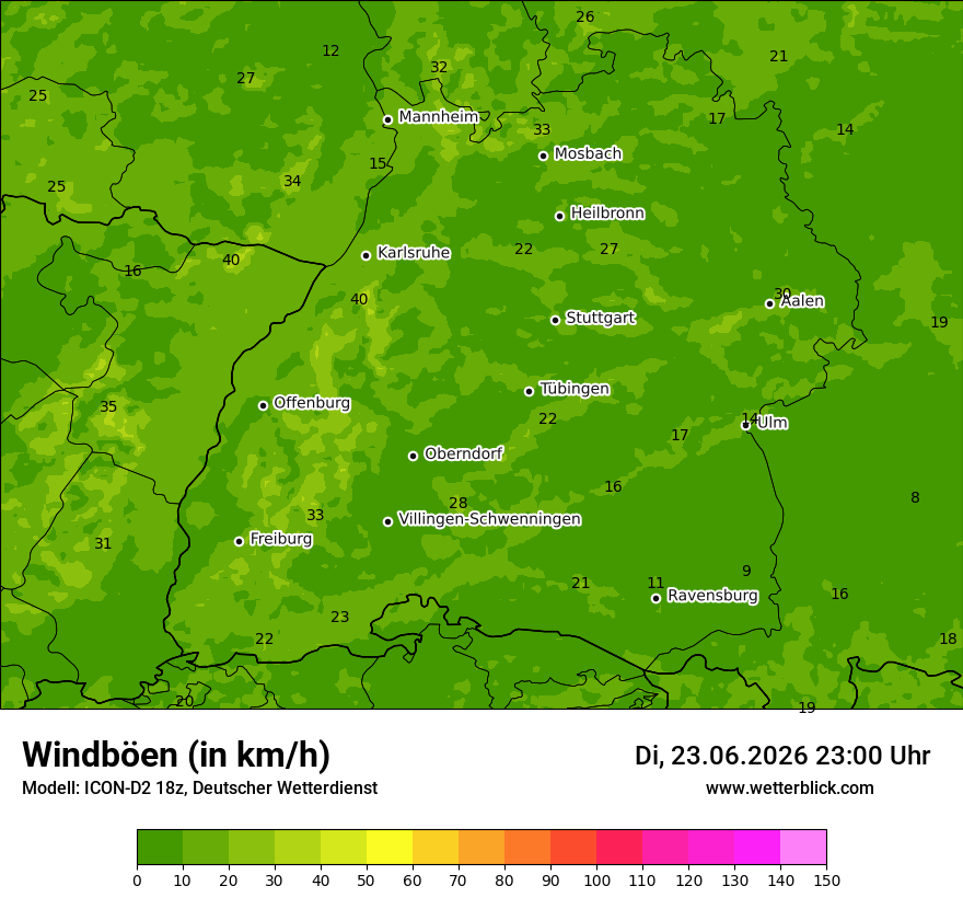 Maximale Windböen