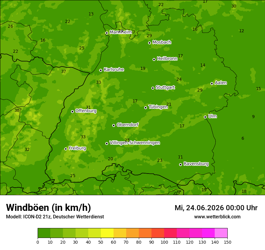 Maximale Windböen