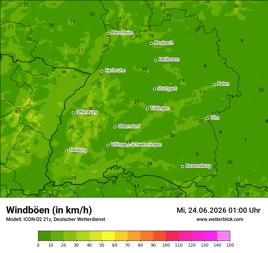 Maximale Windböen