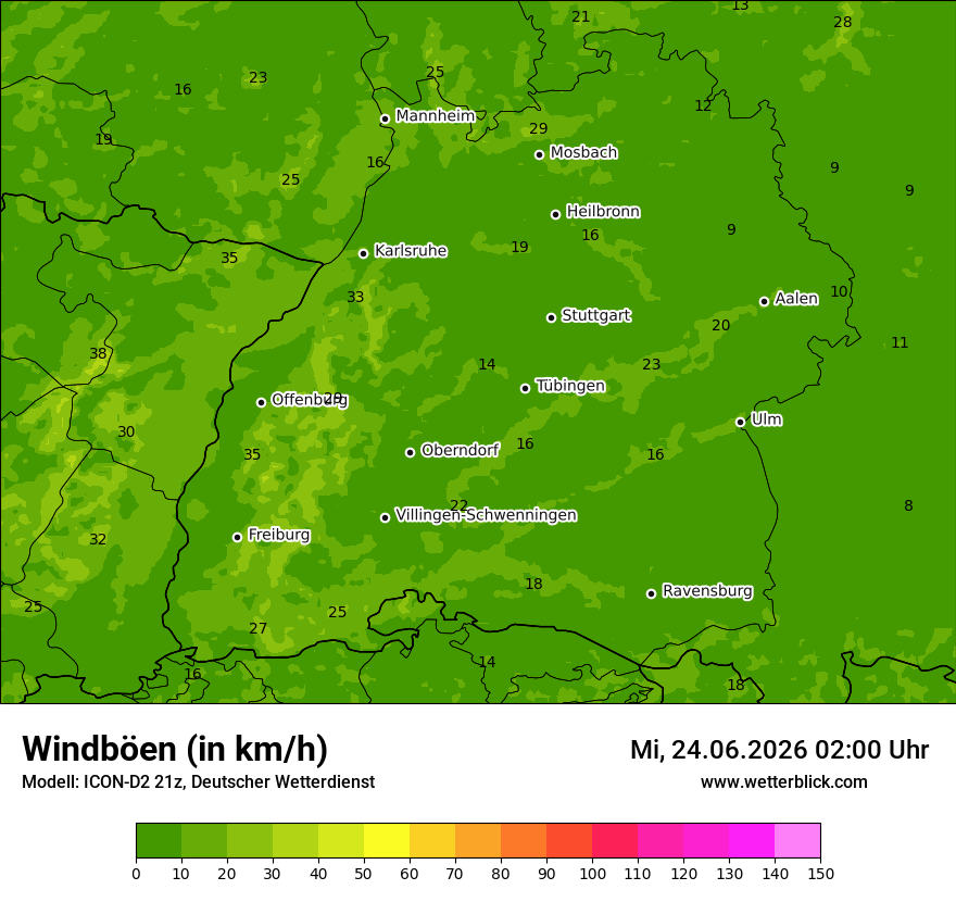 Maximale Windböen