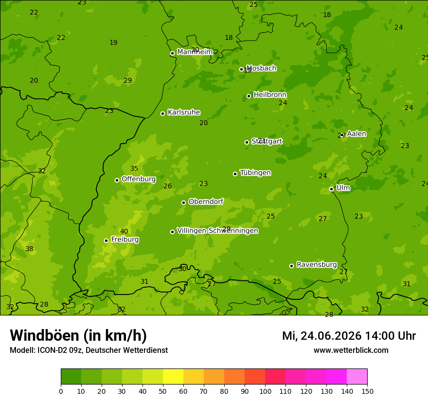 Maximale Windböen