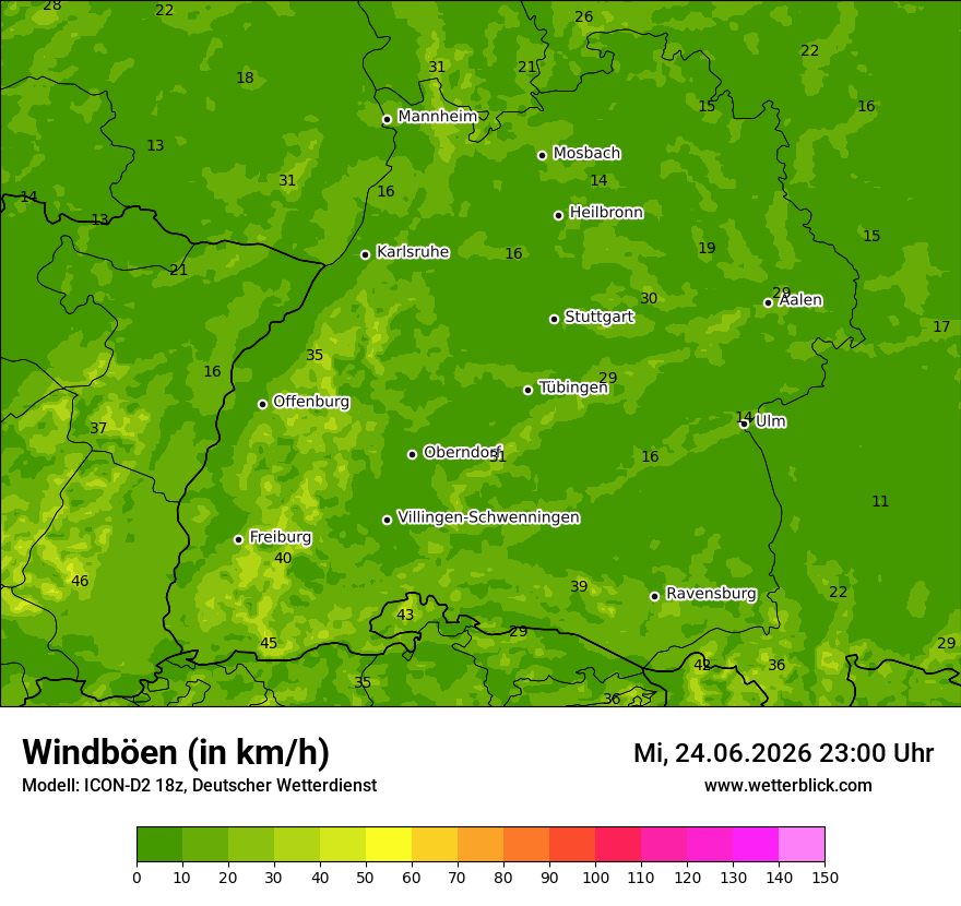 Maximale Windböen
