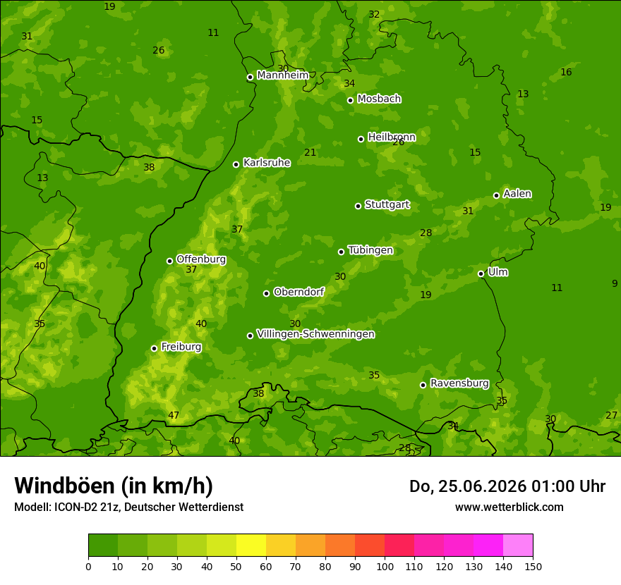 Maximale Windböen