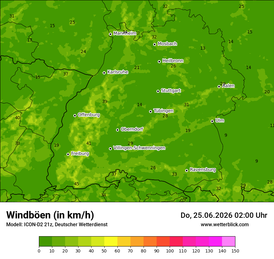 Maximale Windböen
