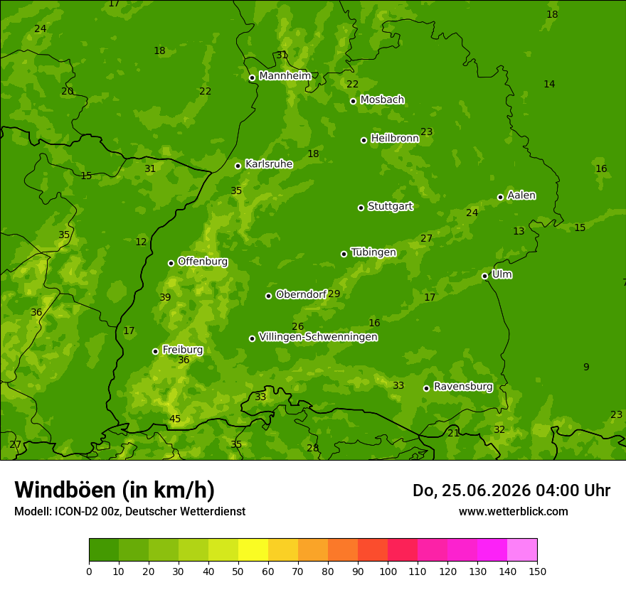 Maximale Windböen