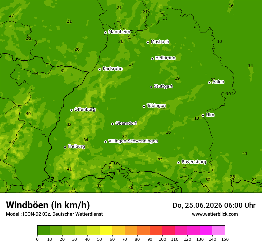 Maximale Windböen