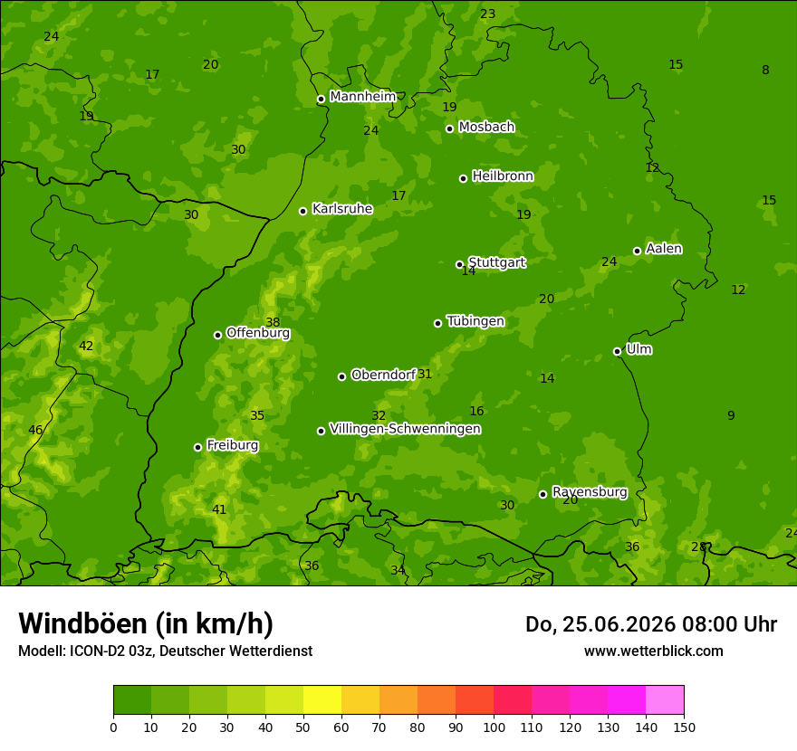 Maximale Windböen