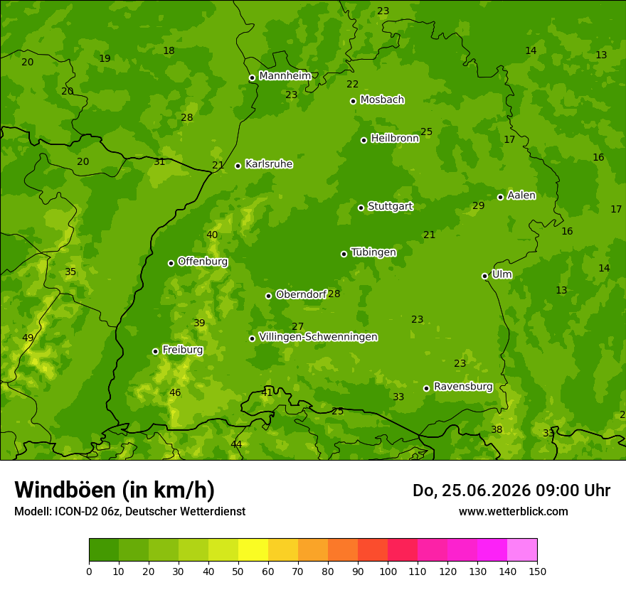 Maximale Windböen
