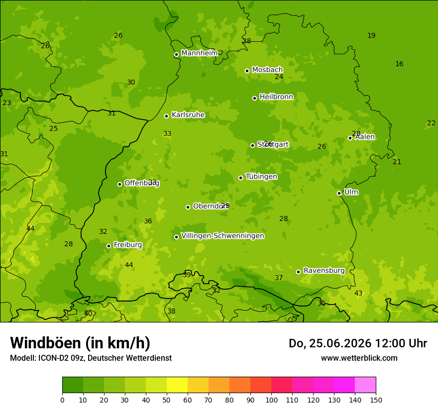 Maximale Windböen