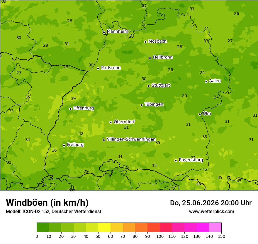 Maximale Windböen