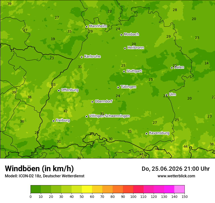 Maximale Windböen