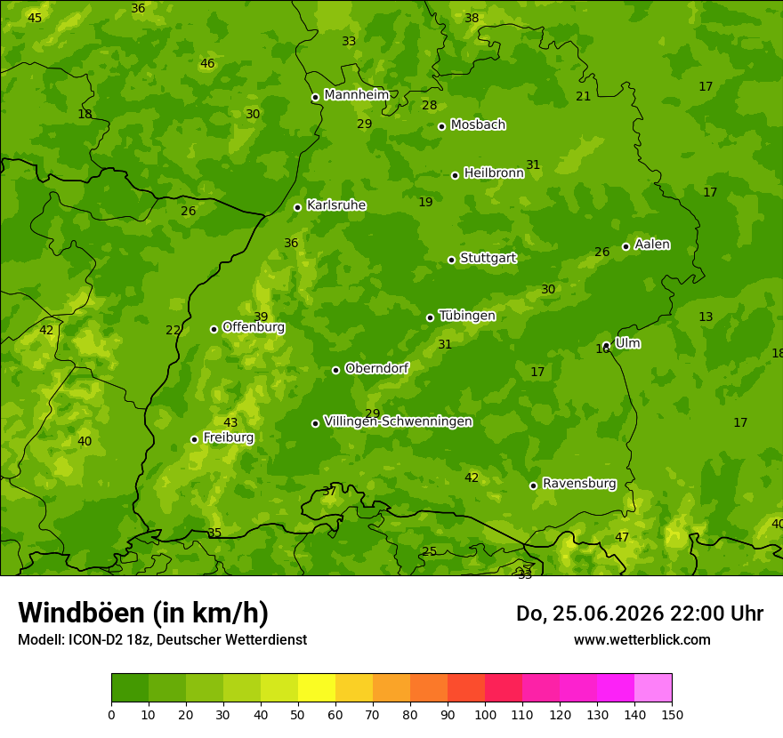 Maximale Windböen