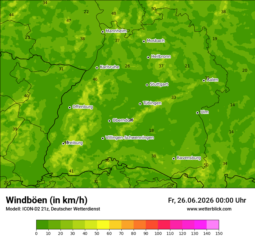 Maximale Windböen