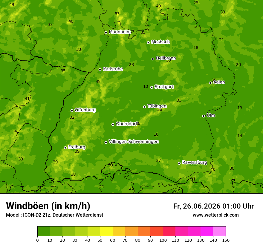 Maximale Windböen