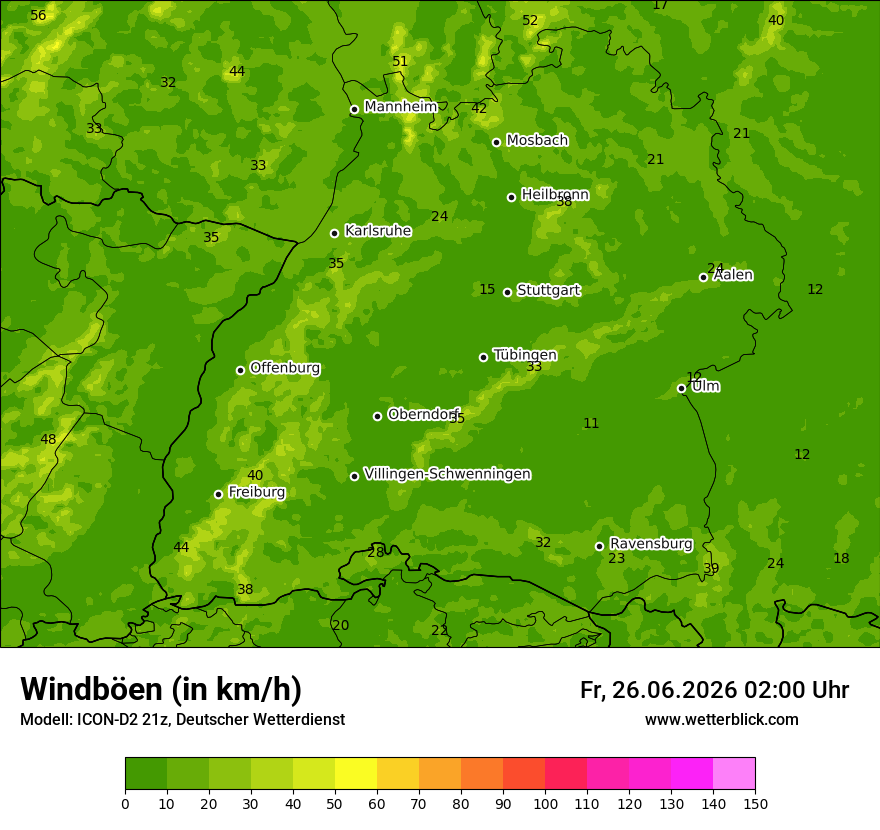 Maximale Windböen