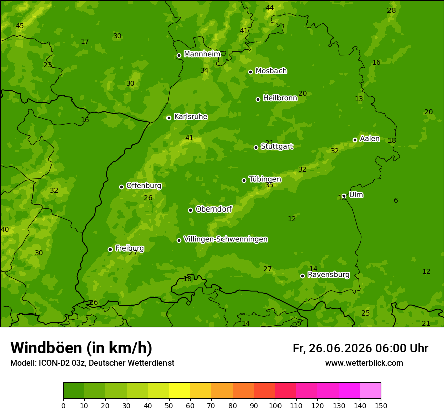 Maximale Windböen
