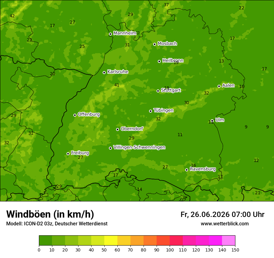Maximale Windböen