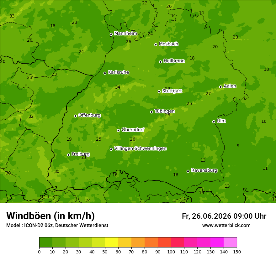 Maximale Windböen
