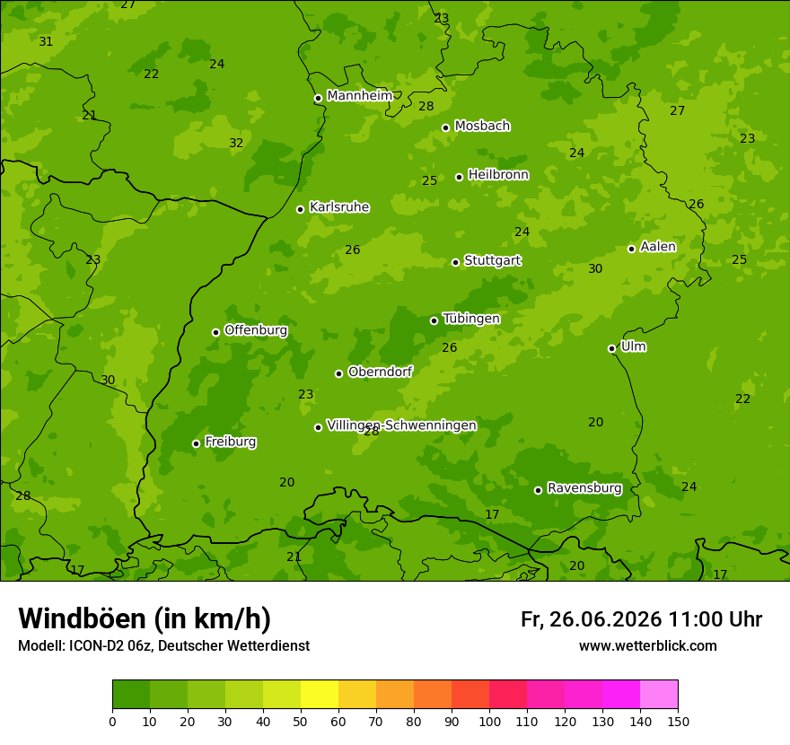 Maximale Windböen