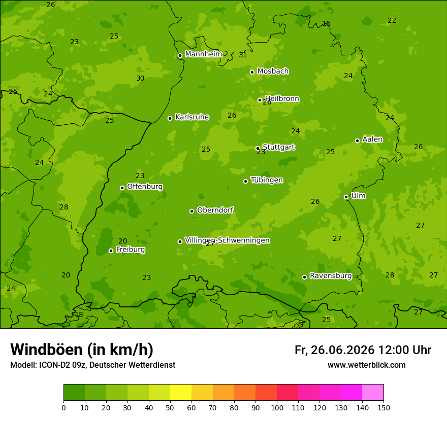 Maximale Windböen