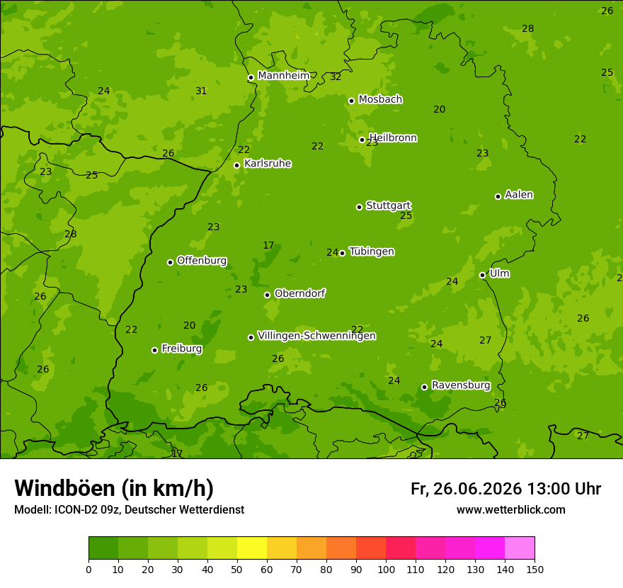 Maximale Windböen
