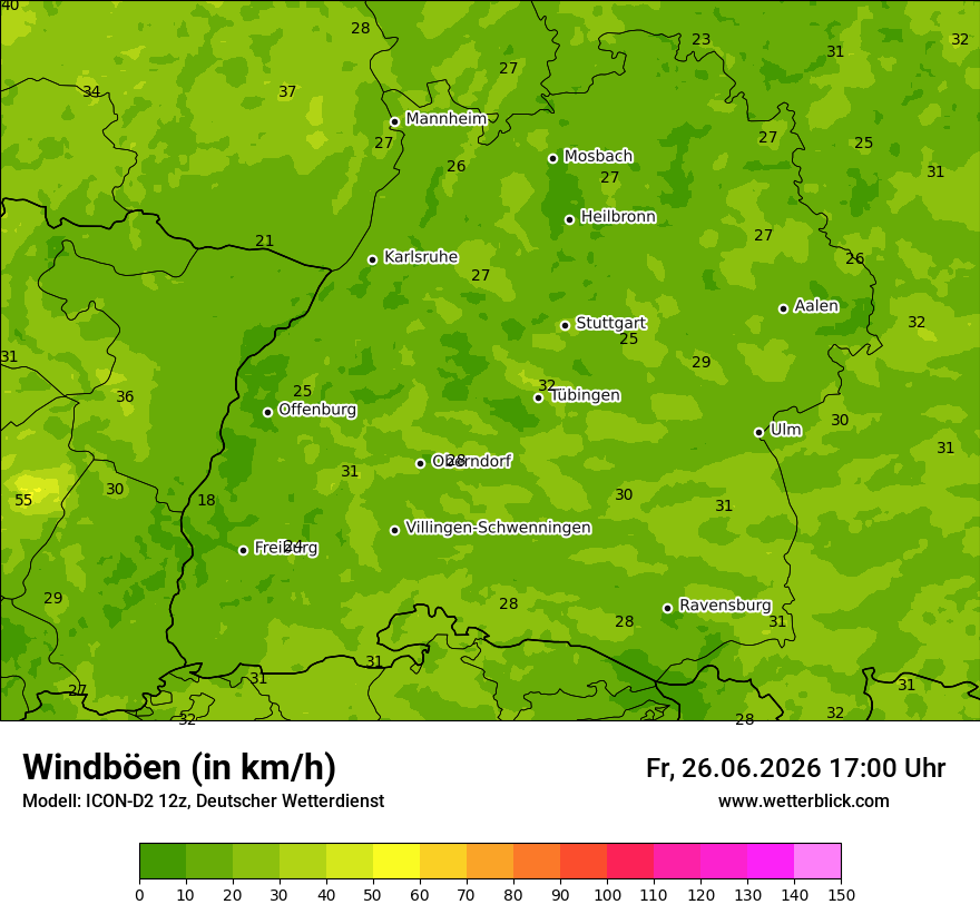 Maximale Windböen