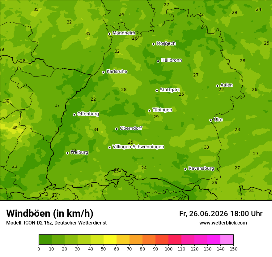 Maximale Windböen