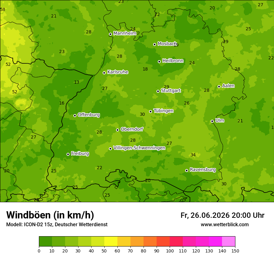 Maximale Windböen