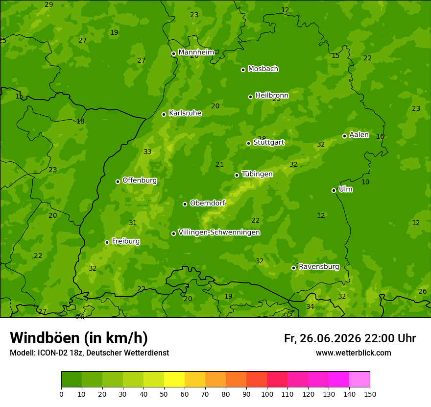 Maximale Windböen