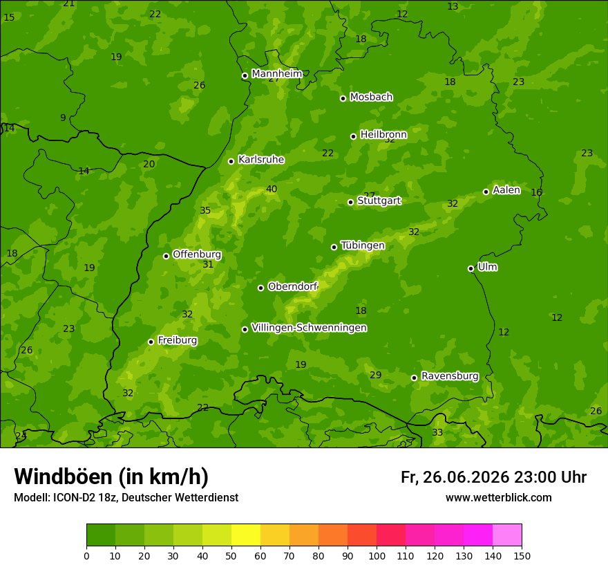 Maximale Windböen