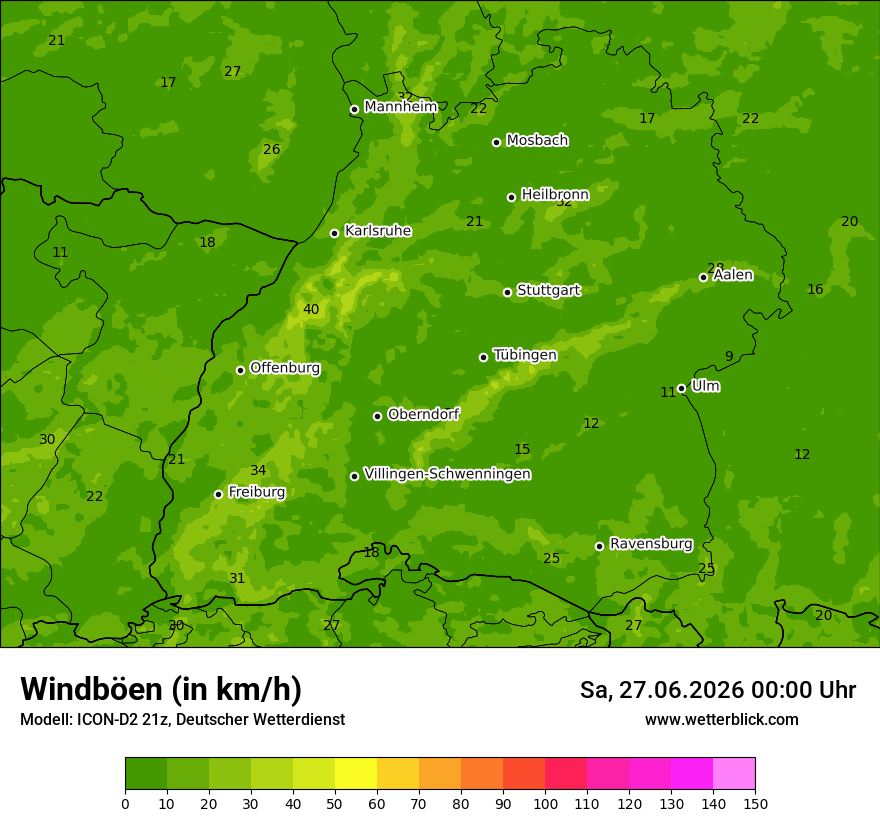 Maximale Windböen