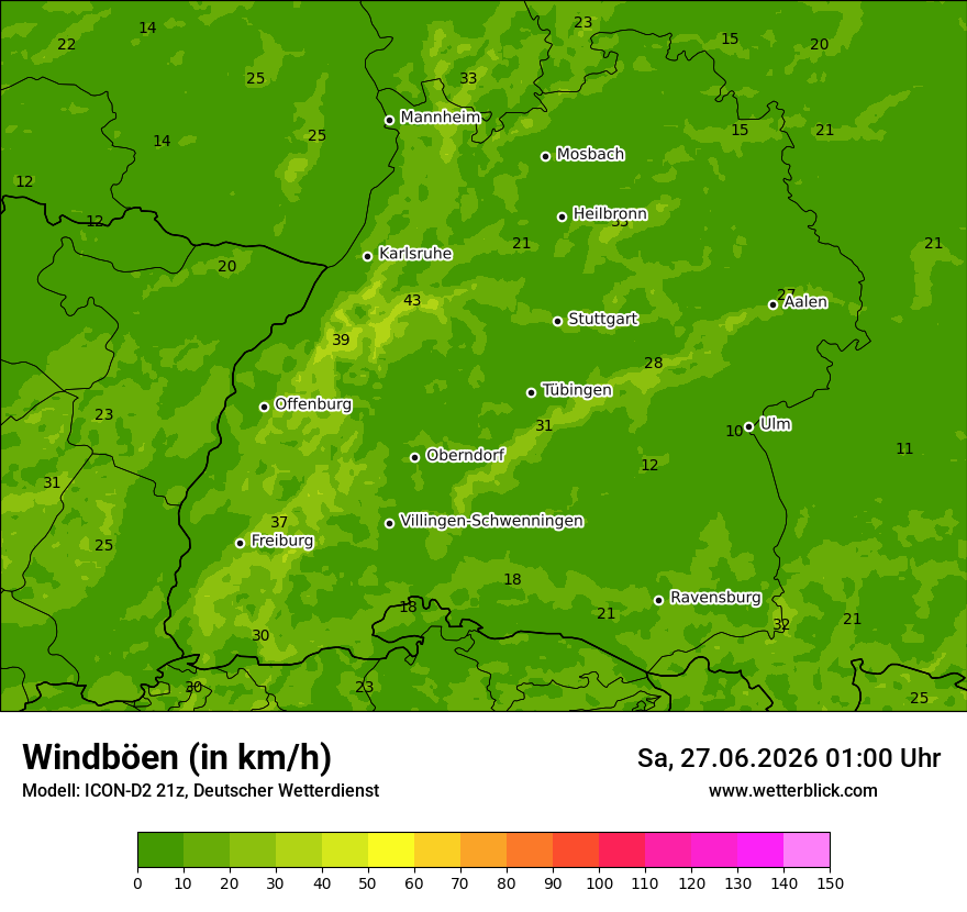 Maximale Windböen