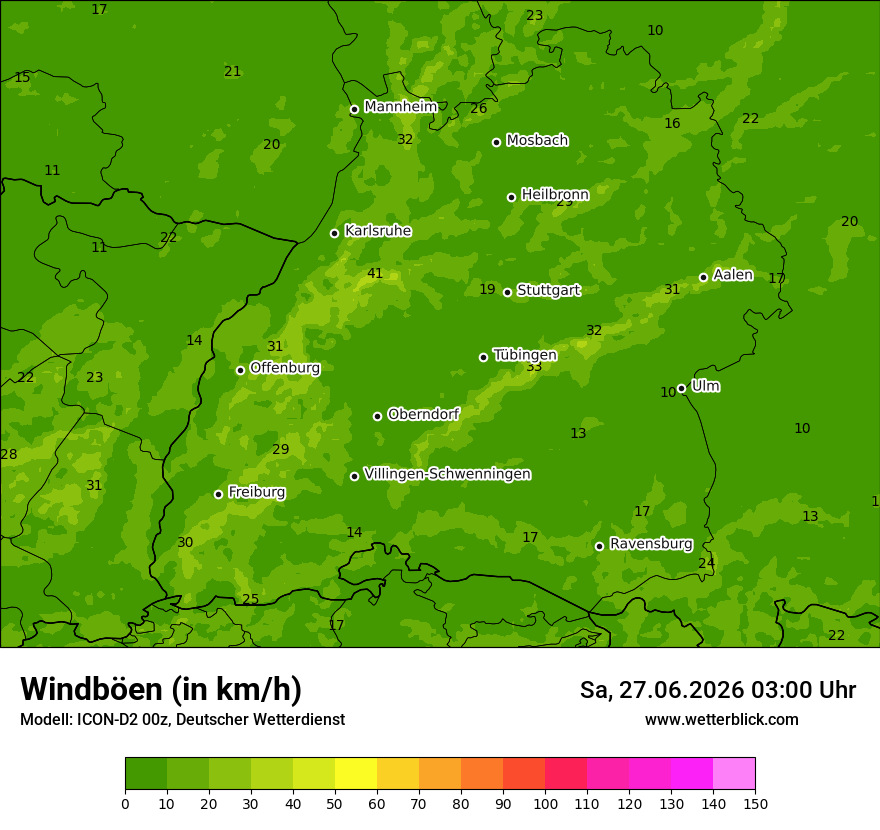 Maximale Windböen