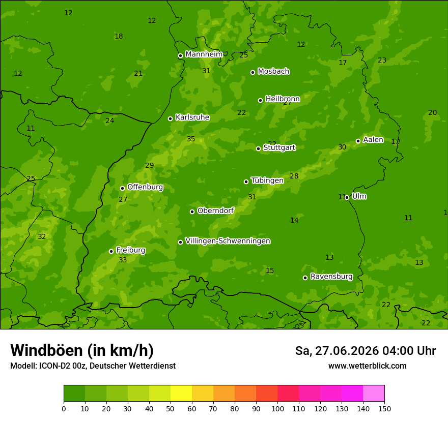 Maximale Windböen