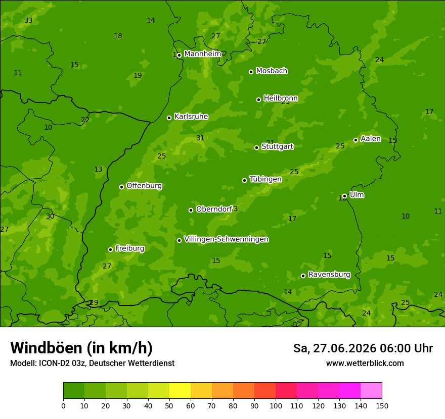 Maximale Windböen