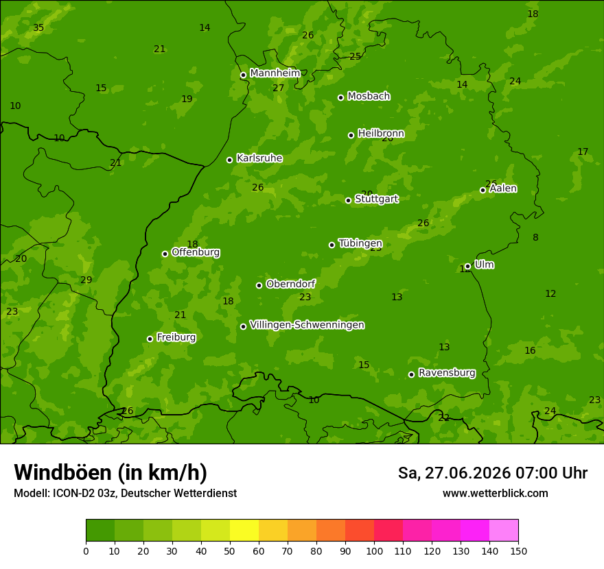 Maximale Windböen