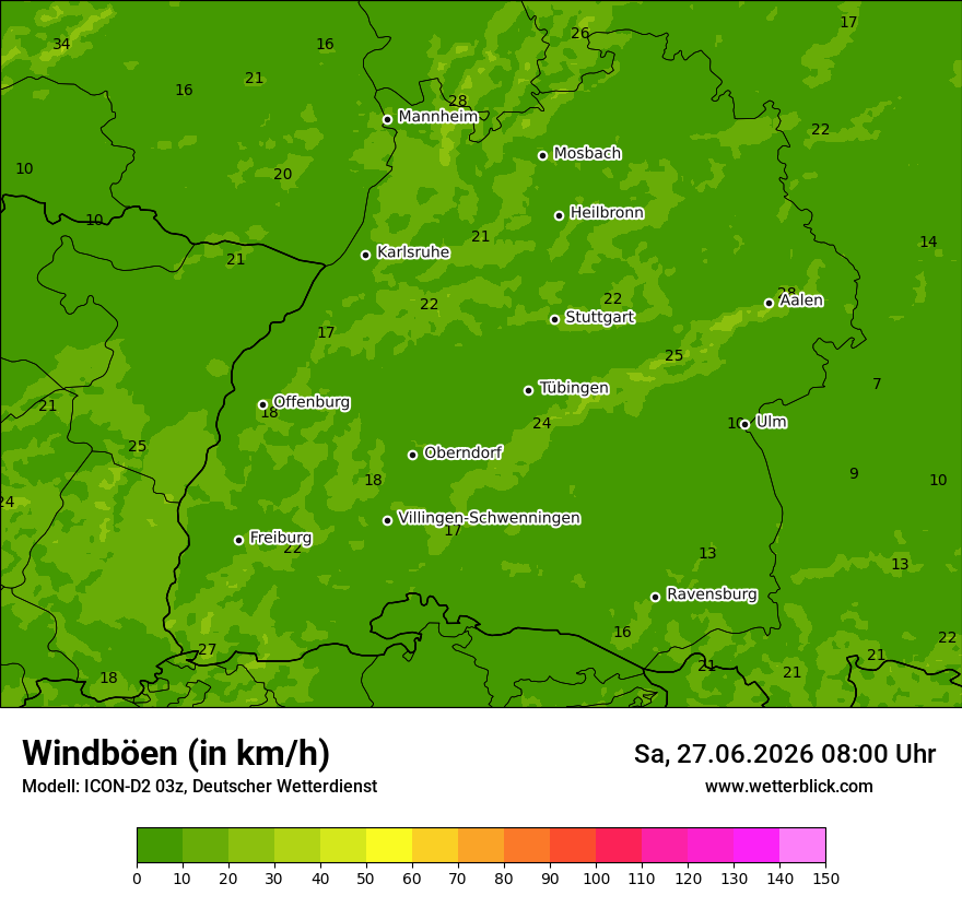 Maximale Windböen