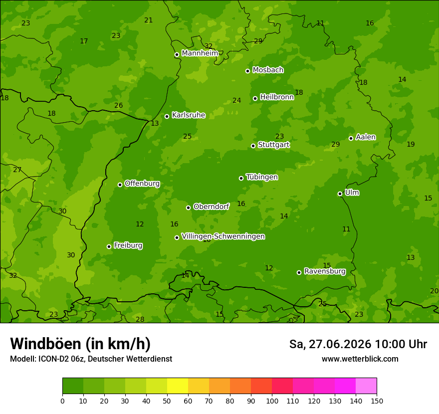 Maximale Windböen