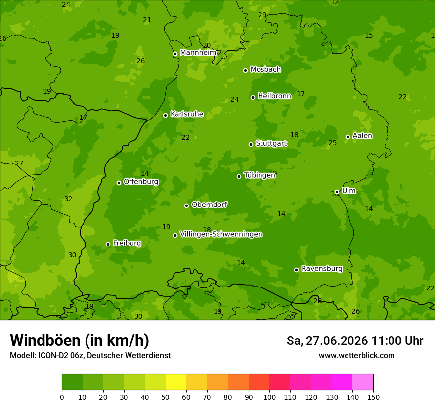 Maximale Windböen