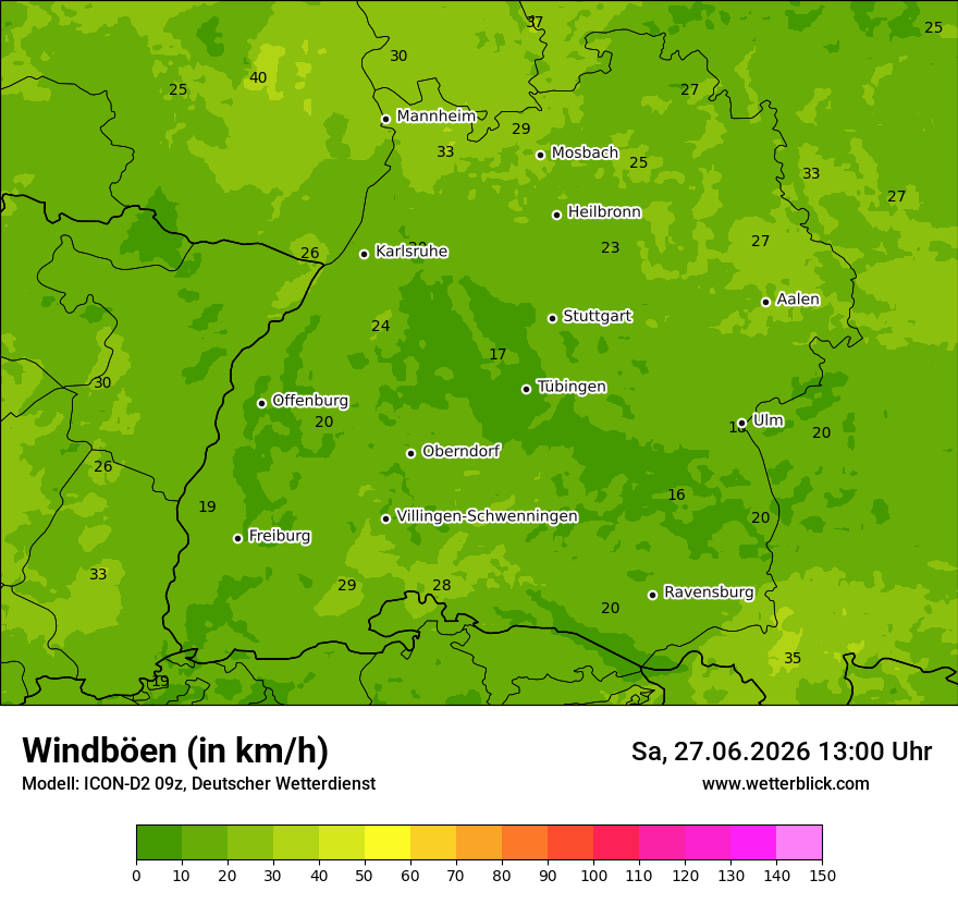 Maximale Windböen