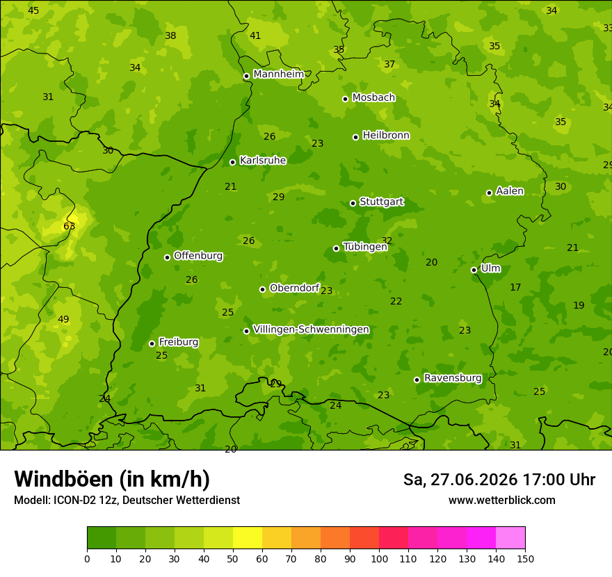 Maximale Windböen
