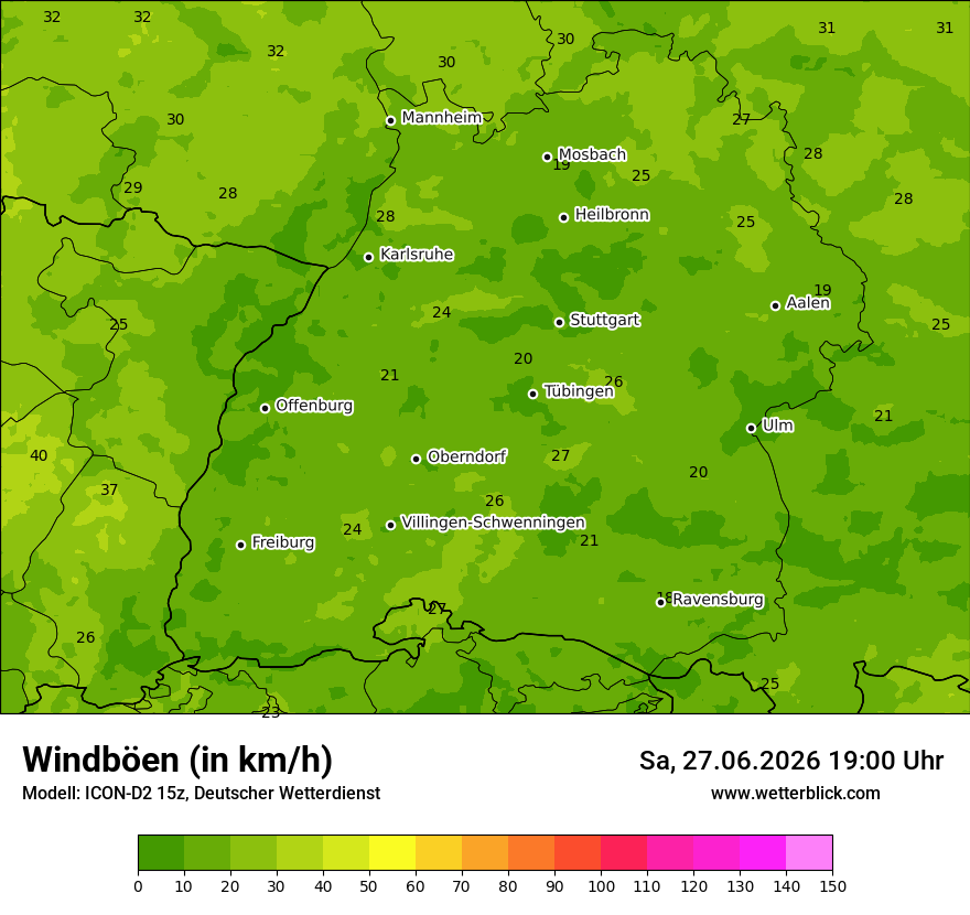 Maximale Windböen