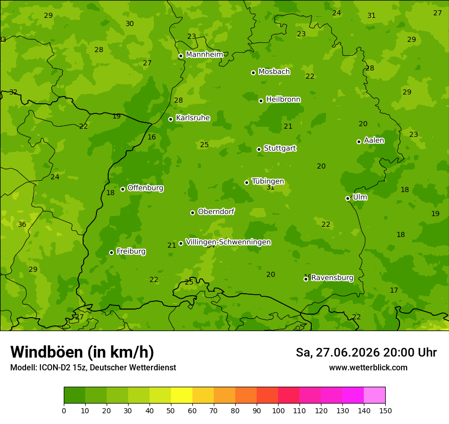 Maximale Windböen