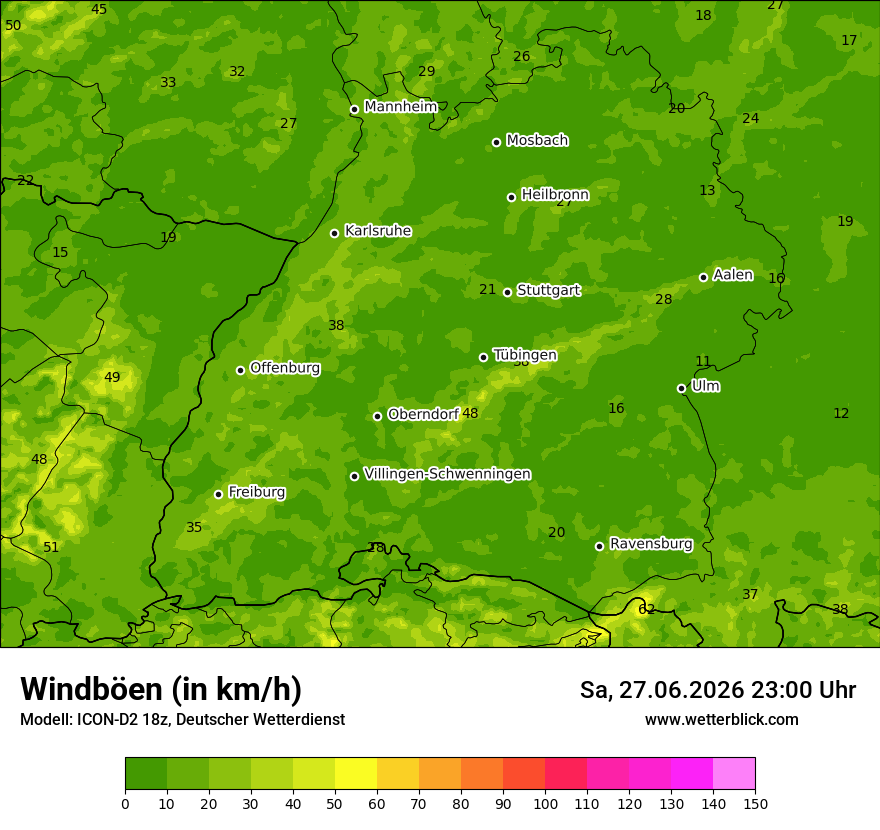Maximale Windböen