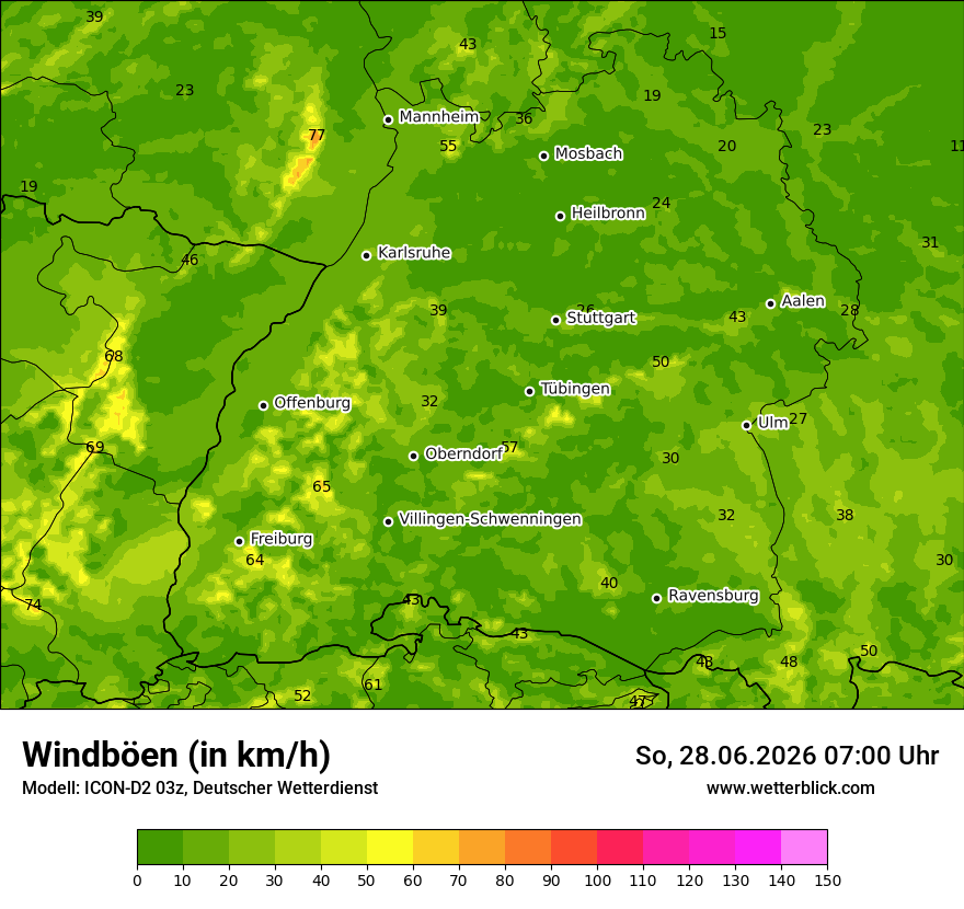 Maximale Windböen