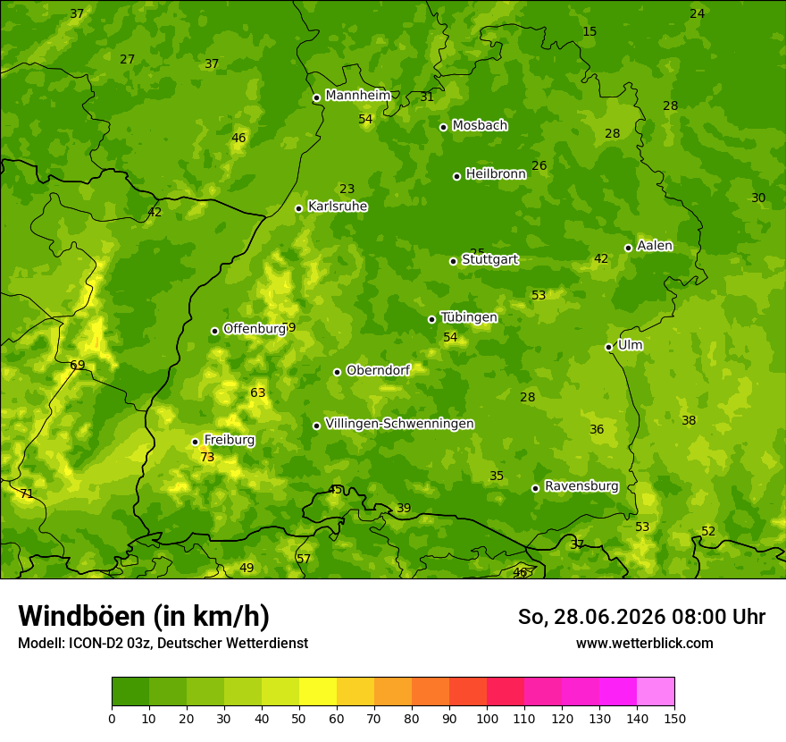 Maximale Windböen