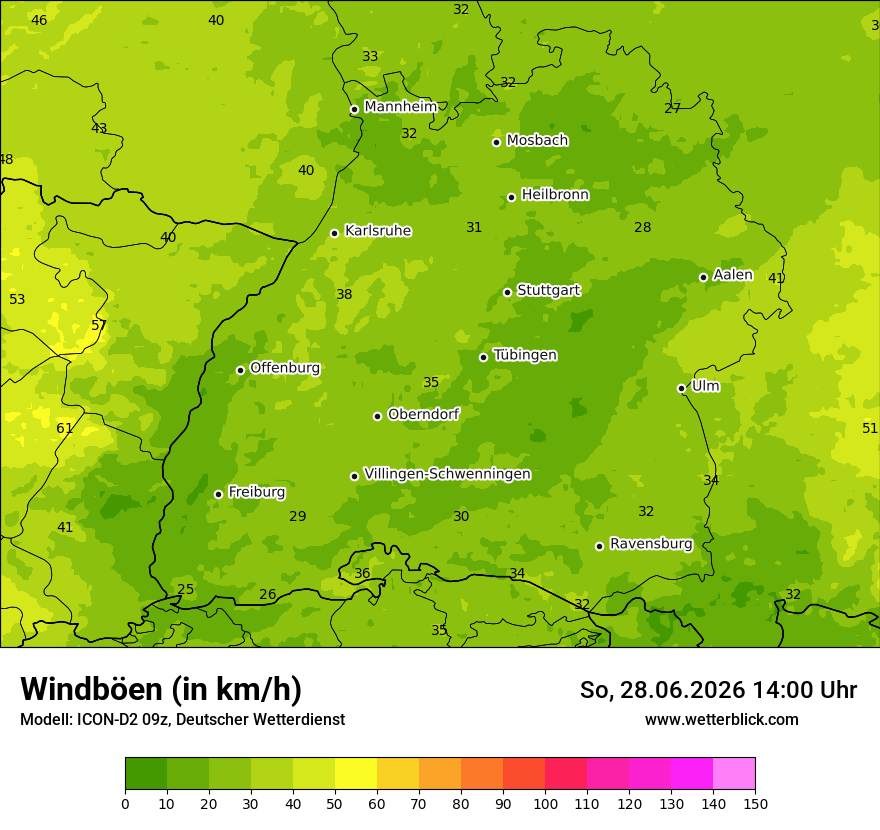 Maximale Windböen