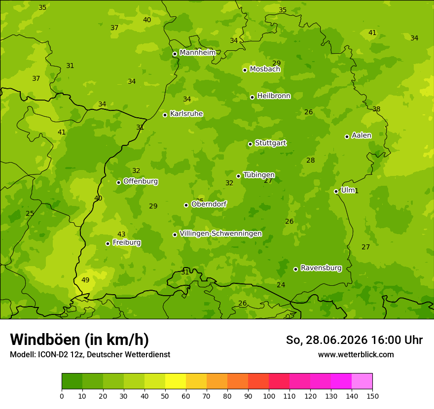 Maximale Windböen